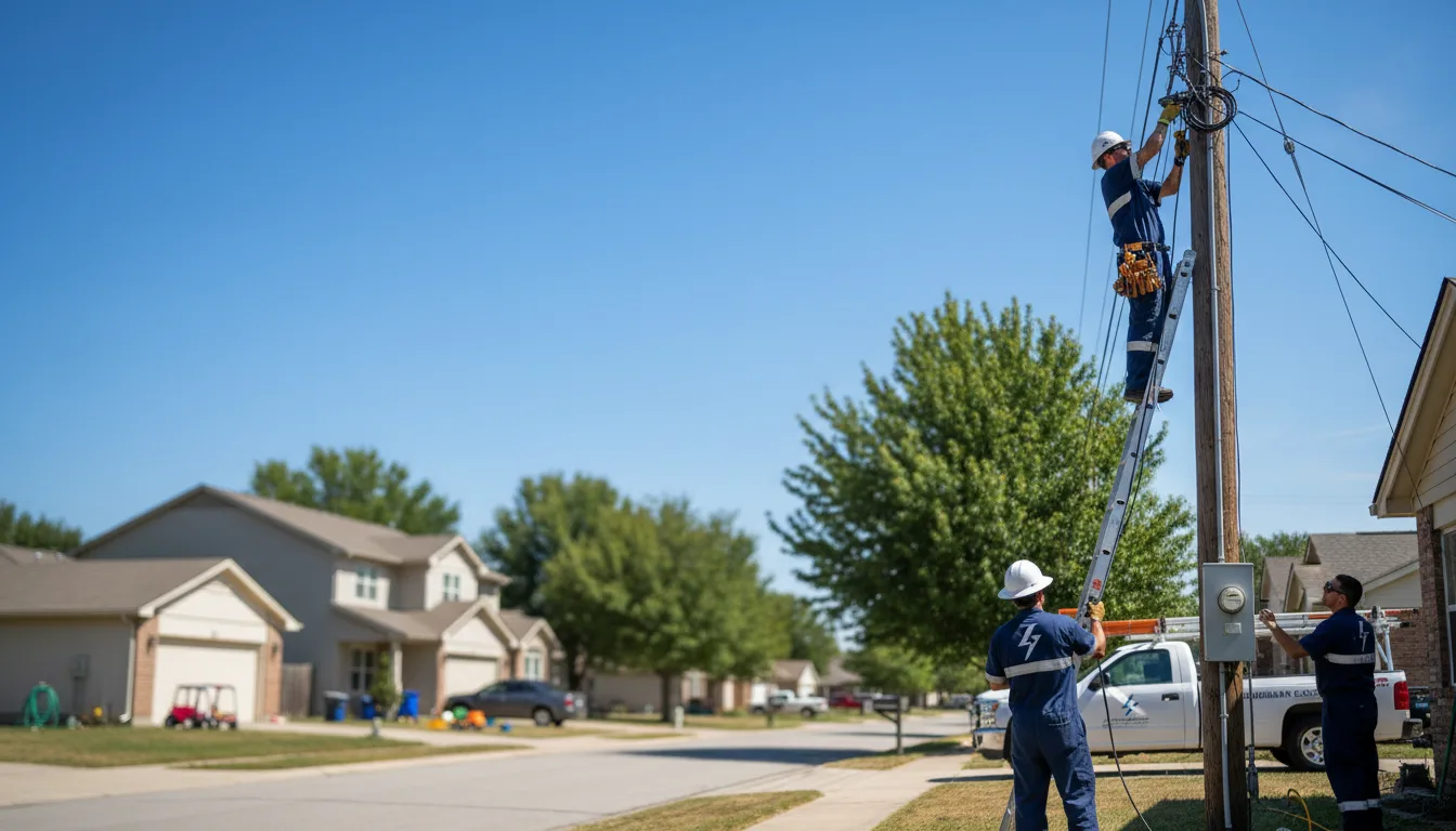 Residential electrician providing installation services in Bleiblerville, TX